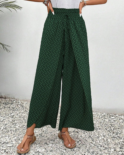 Dames Geometrische Print Relaxte Broek | Comfortabele Wijde Pijpen 9