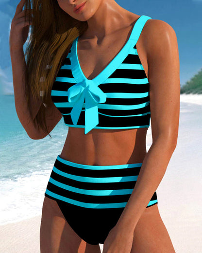 Dames Gestreepte Bikiniset met Hoge Taille | Elegante en Flatterende Pasvorm 6