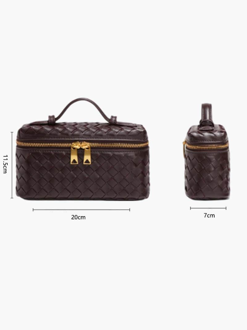 Dames Gevlochten Kunstleer Schoudertas | Compact Elegante Zwarte Tas met Verstelbare Schouderriem 6