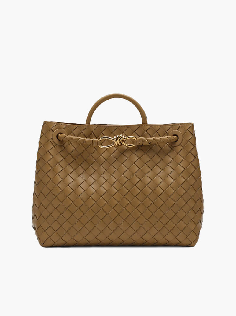 Dames Gevlochten Kunstleren Schoudertas | Compact Elegante Mini-Handtas met Gouden Accent 10