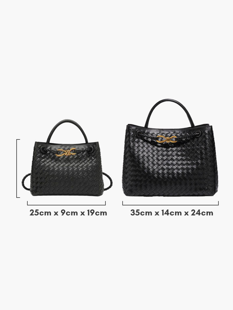 Dames Gevlochten Kunstleren Schoudertas | Compact Elegante Mini-Handtas met Gouden Accent 6