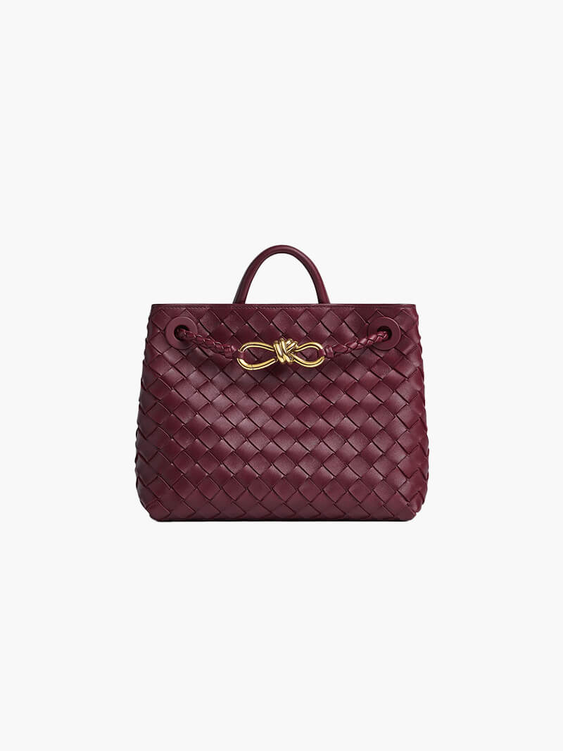 Dames Gevlochten Kunstleren Schoudertas | Compact Elegante Mini-Handtas met Gouden Accent 7