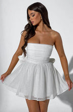 Dames Glitter Cocktailjurk | Schouderloos Elegant Uitlopend Jurk voor Avonden 8
