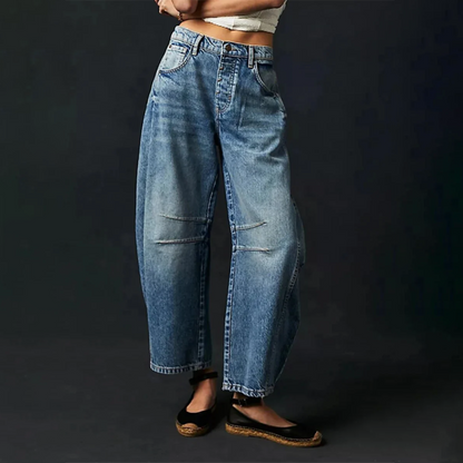 Dames Hoge Taille Denim Jeans | Modieuze Flared Spijkerbroek met Relaxed Fit 1