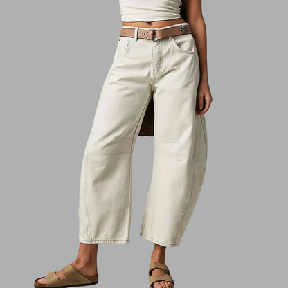 Dames Hoge Taille Denim Jeans | Modieuze Flared Spijkerbroek met Relaxed Fit 4