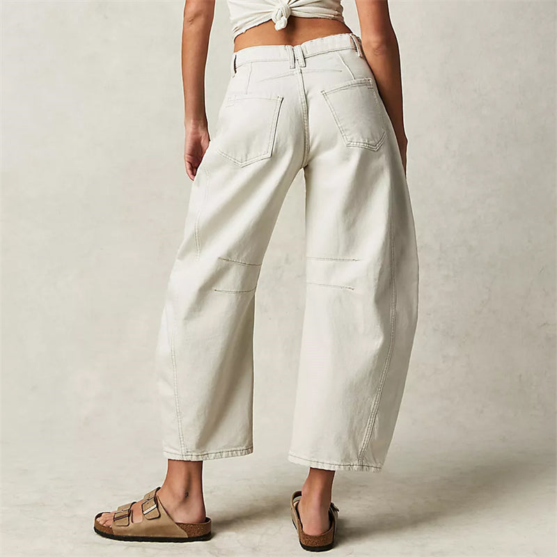 Dames Hoge Taille Denim Jeans | Modieuze Flared Spijkerbroek met Relaxed Fit 8