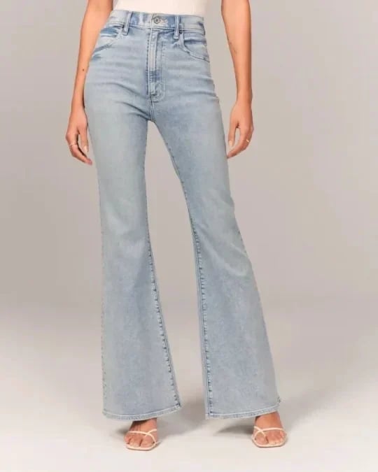 Dames Hoge Taille Denim Spijkerbroek | Stijlvol Comfortabele Rechte Jeans 0