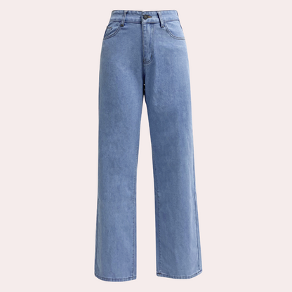 Dames Hoge Taille Denim Spijkerbroek | Tijdloze Rechte Pasvorm Casual Jeans 5