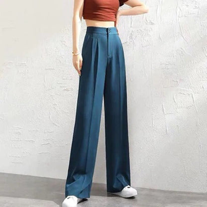 Dames Hoge Taille Flared Broek | Elegante Relaxed Fit Casual Pantalon 2