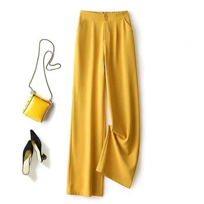 Dames Hoge Taille Flared Broek | Elegante Relaxed Fit Casual Pantalon 3