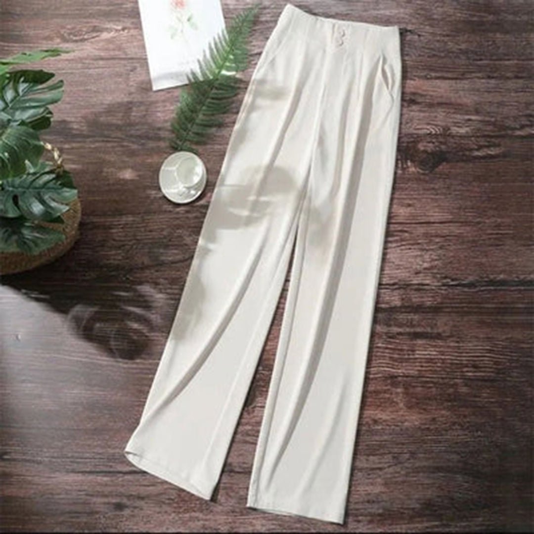 Dames Hoge Taille Flared Broek | Elegante Relaxed Fit Casual Pantalon 4
