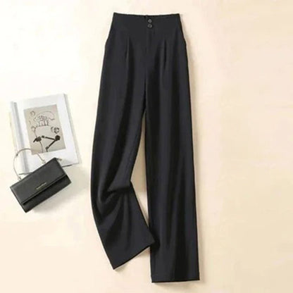 Dames Hoge Taille Flared Broek | Elegante Relaxed Fit Casual Pantalon 5