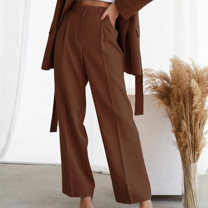 Dames Hoge Taille Wijde Pijpenbroek | Elegante Flatterende Casual Broek 1