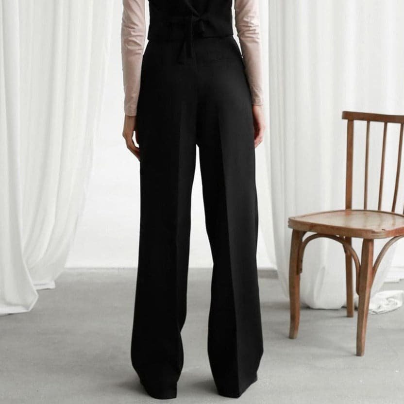 Dames Hoge Taille Wijde Pijpenbroek | Elegante Flatterende Casual Broek 3
