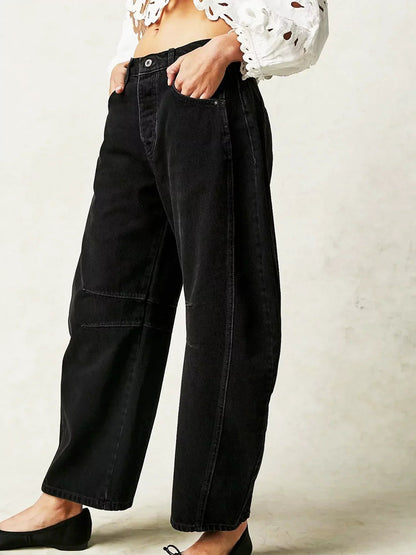 Dames Hoogwaardige Denim Flared Broek | Comfortabele High-Waist Wide Leg Jeans 4