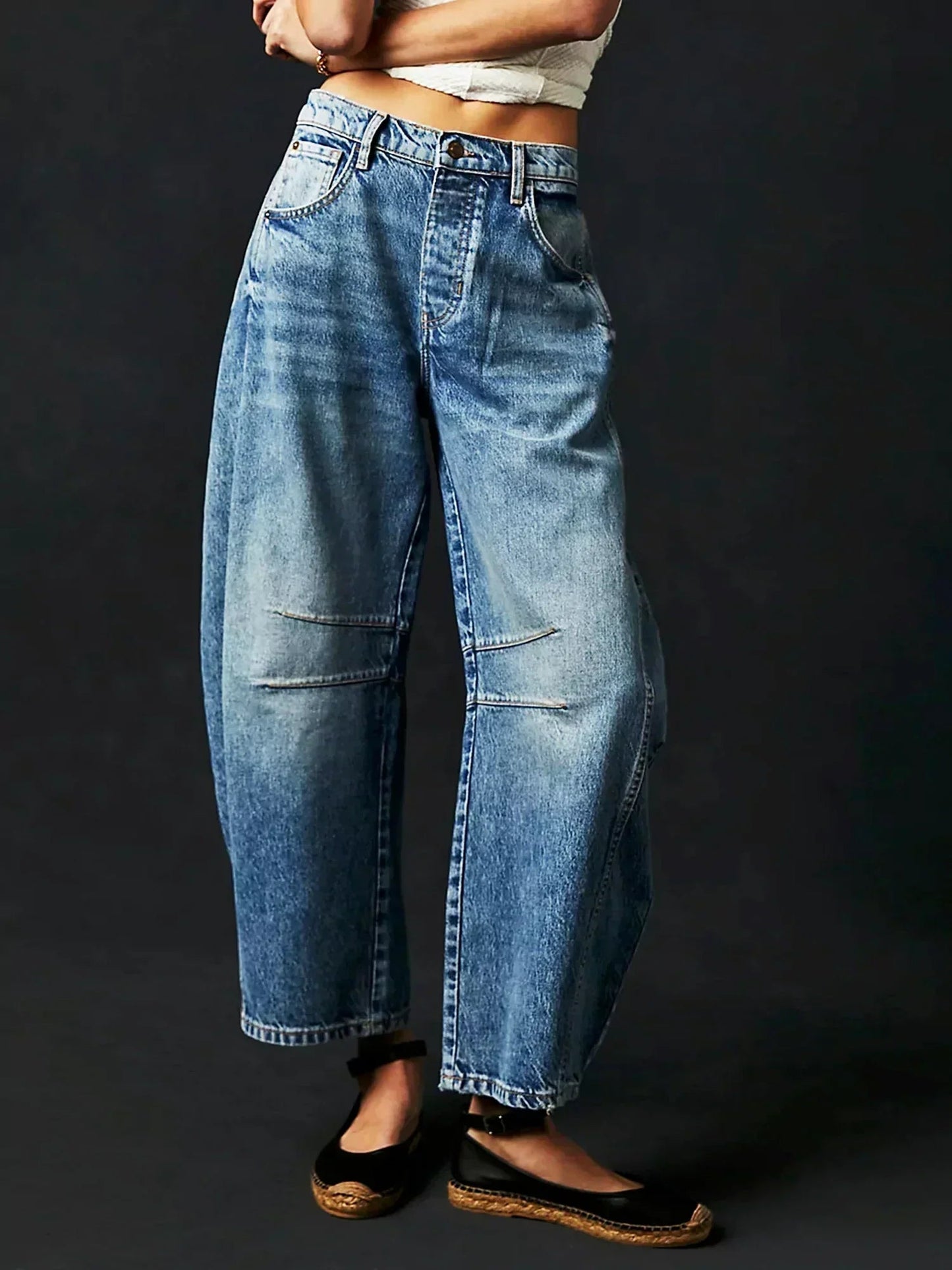 Dames Hoogwaardige Denim Flared Broek | Comfortabele High-Waist Wide Leg Jeans 5