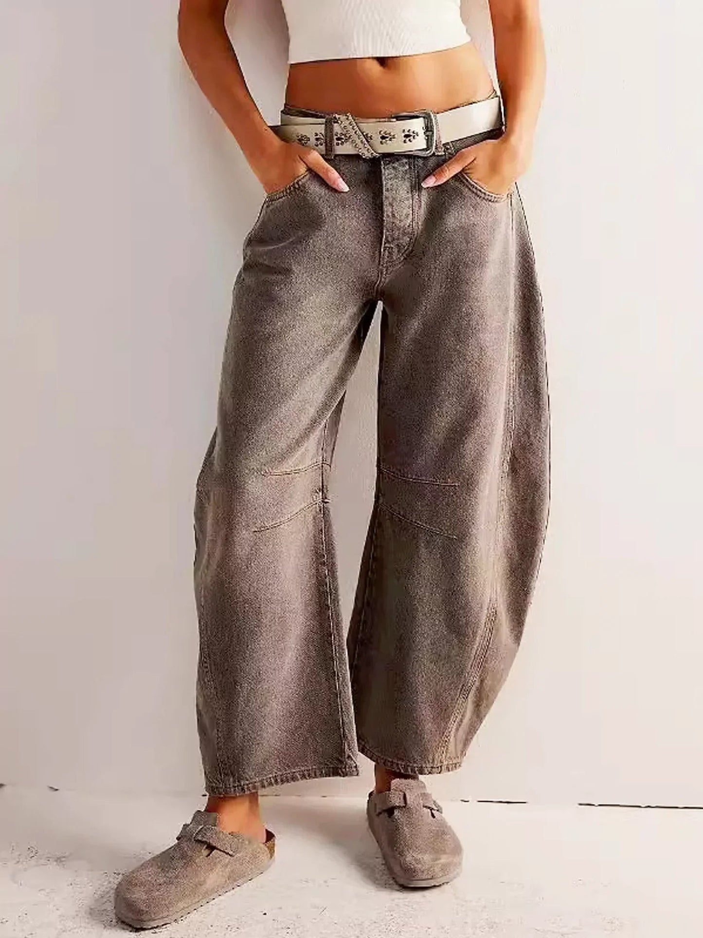 Dames Hoogwaardige Denim Flared Broek | Comfortabele High-Waist Wide Leg Jeans 6