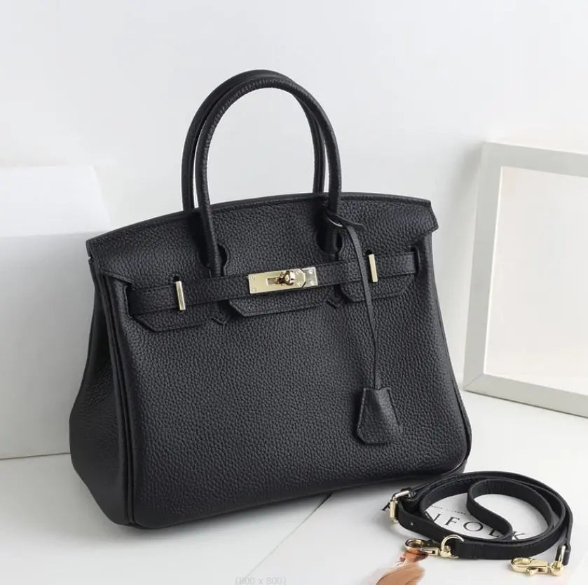 Dames Hoogwaardige Leren Handtas | Elegante Schoudertas met Hangslot 0