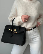 Dames Hoogwaardige Leren Handtas | Elegante Schoudertas met Hangslot 2