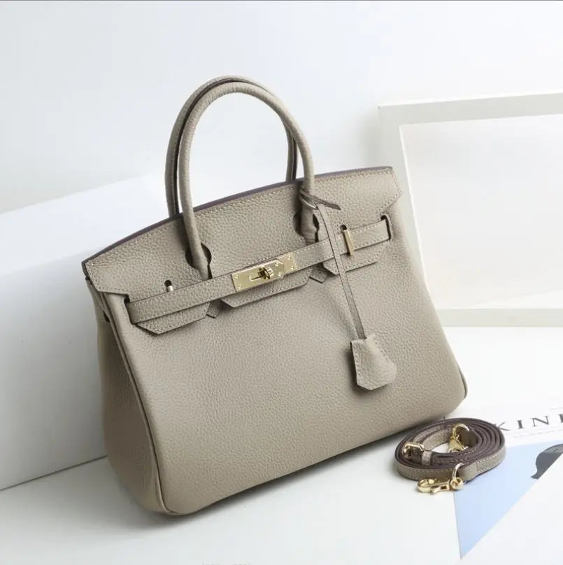 Dames Hoogwaardige Leren Handtas | Elegante Schoudertas met Hangslot 3