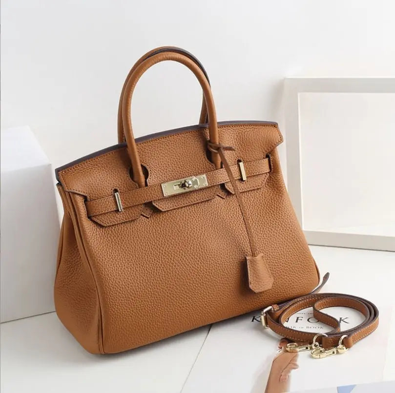 Dames Hoogwaardige Leren Handtas | Elegante Schoudertas met Hangslot 5