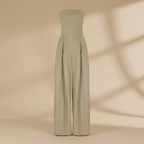 Dames Jumpsuit Zwart | Elegante Strapless Wijde Pijpen Feestelijke Outfit 5
