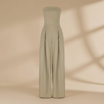 Dames Jumpsuit Zwart | Elegante Strapless Wijde Pijpen Feestelijke Outfit 5