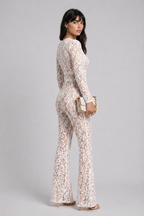 Dames Kant Jumpsuit | Feestelijke Elegante Wijde Pijpen Outfit 2