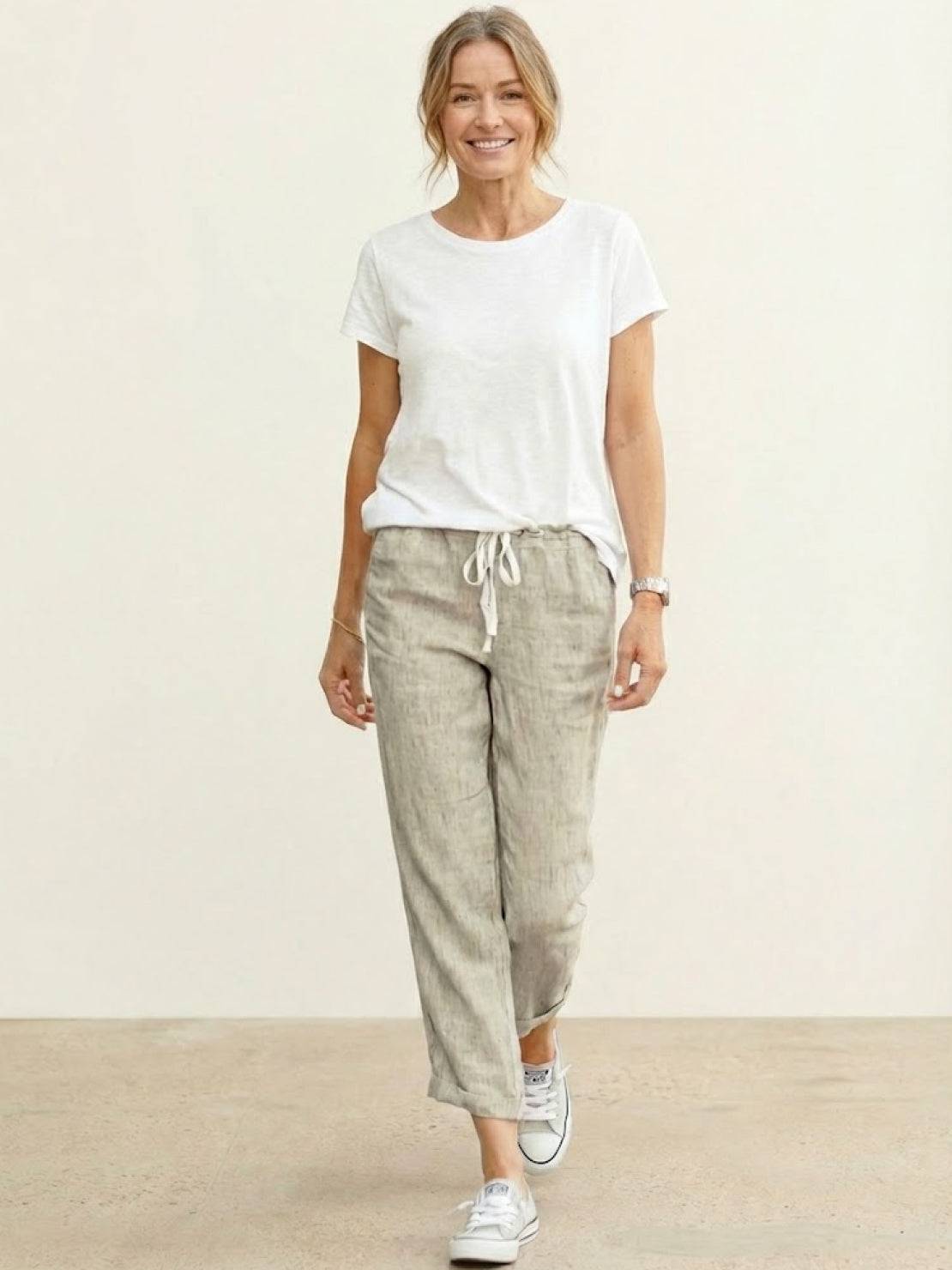 Dames Katoenen Broek | Comfortabele Relaxed Fit Casual Pants voor Warme Dagen 2