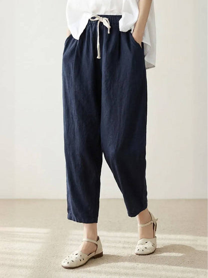 Dames Katoenen Broek | Comfortabele Relaxed Fit Casual Pants voor Warme Dagen 9