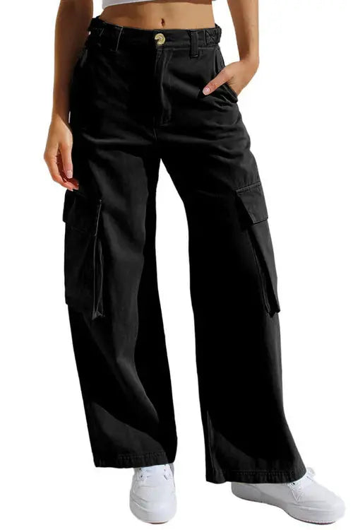 Dames Katoenen Cargo Broek | Trendy Casual Vrijetijdsbroek met Ruime Cargozakken 0