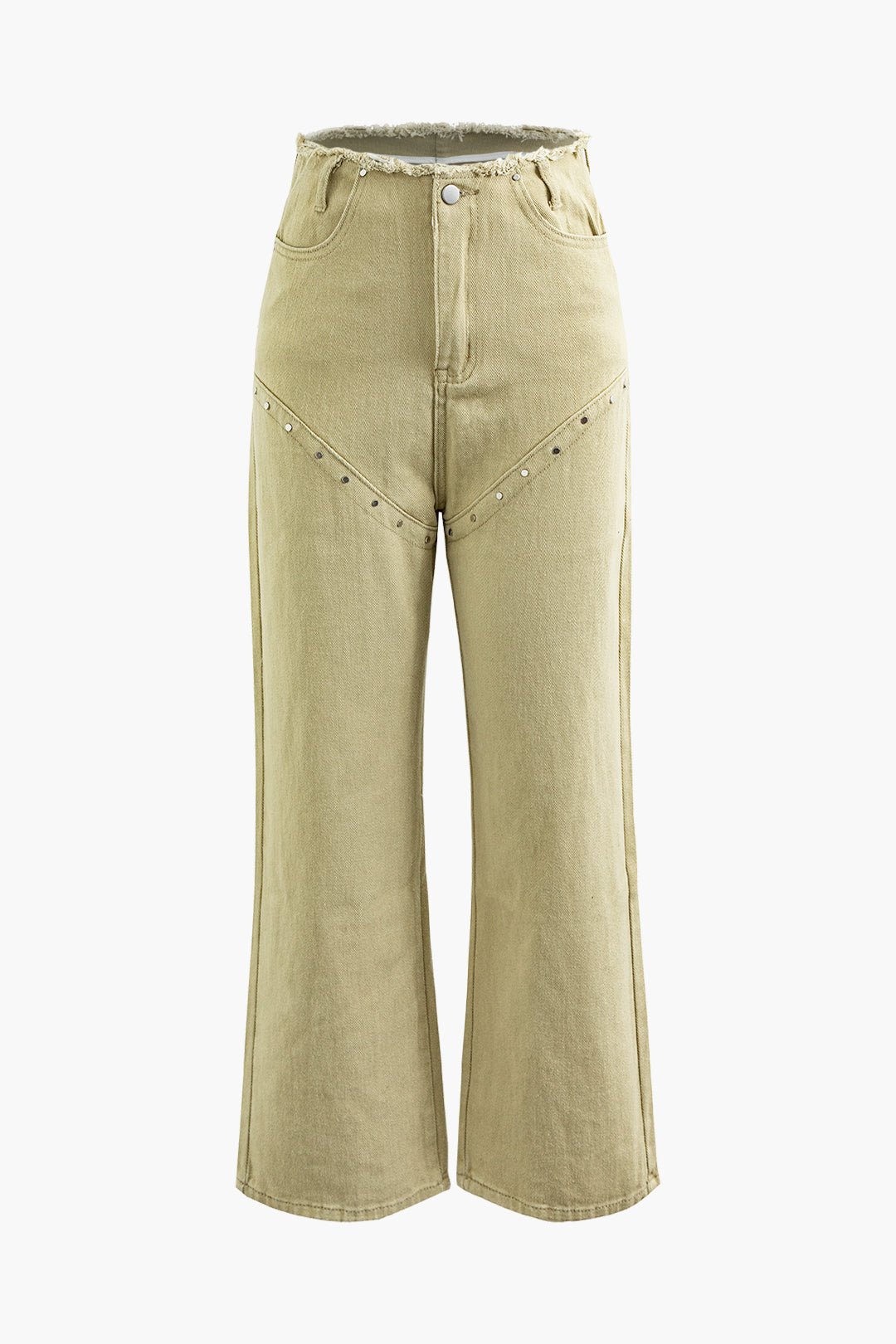 Dames Katoenen Flared Broek | Trendy Hooggesneden Wijde Pijpen voor Casual Stijl 0