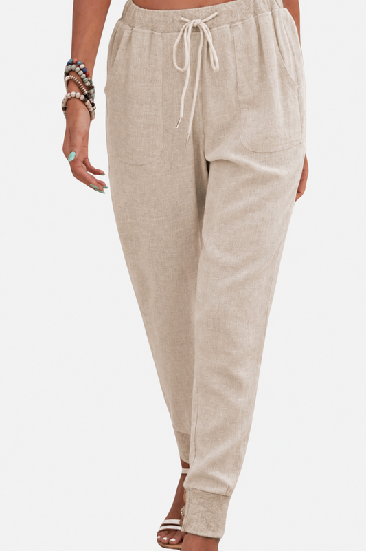 Dames Katoenen Joggers | Comfortabele Taps Toelopende Casual Broek | Stijlvol en Praktisch 0