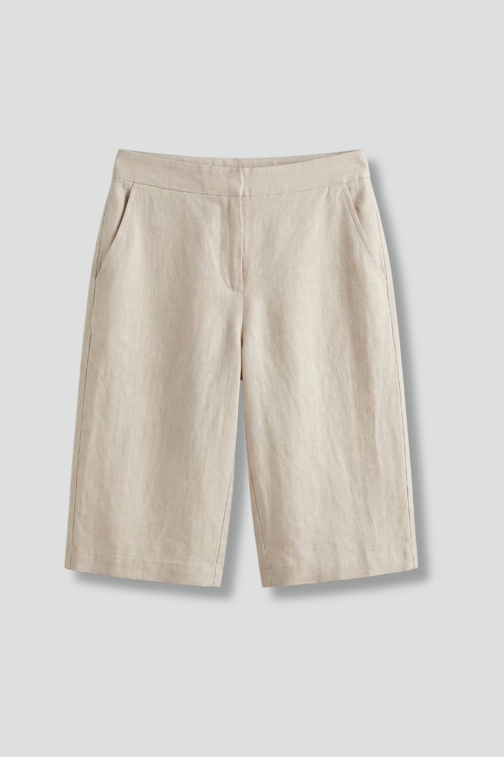 Dames Katoenen Knielange Shorts | Comfortabele Hoge Taille Zomerbroek 1