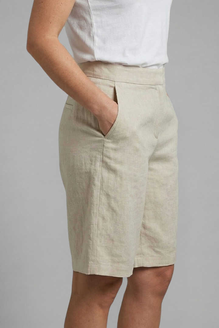 Dames Katoenen Knielange Shorts | Comfortabele Hoge Taille Zomerbroek 3