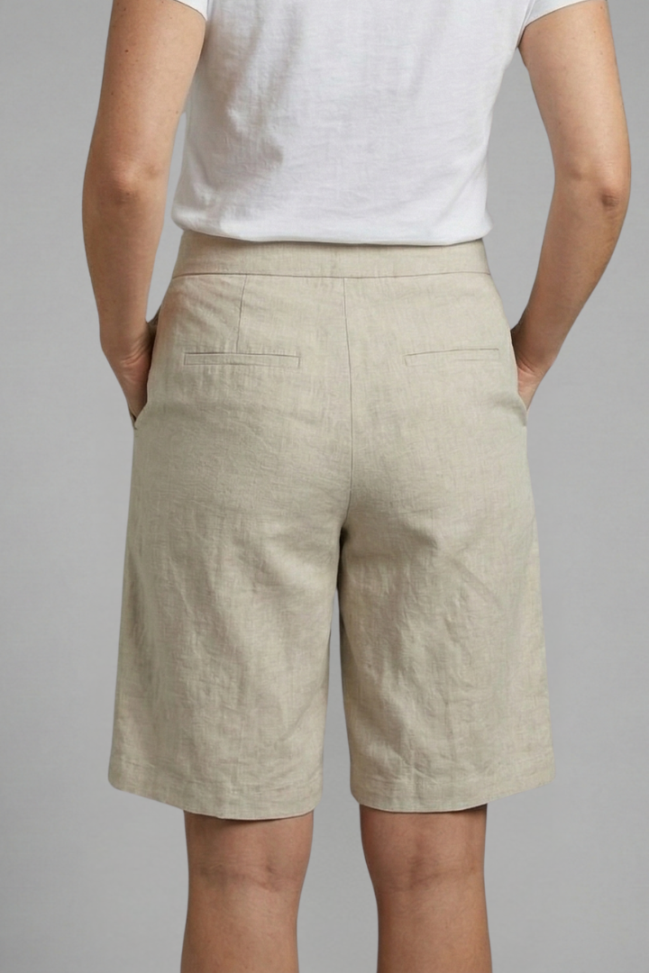 Dames Katoenen Knielange Shorts | Comfortabele Hoge Taille Zomerbroek 4