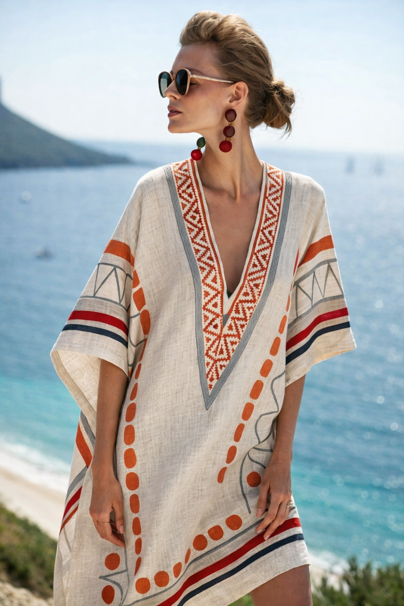 Dames Katoenen Korte Zomerjurk | Luchtig en Casual Strandjurk 3