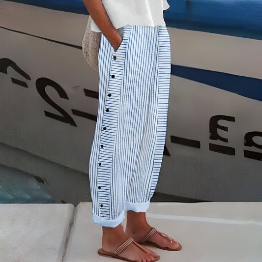 Dames Katoenen Pantalon | Comfortabele Relaxed Fit met Zijzakken 0