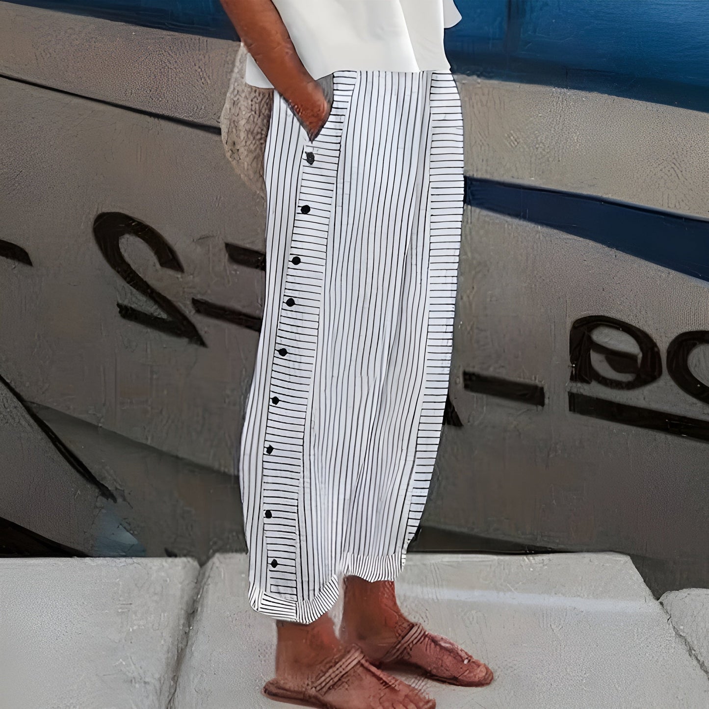 Dames Katoenen Pantalon | Comfortabele Relaxed Fit met Zijzakken 2