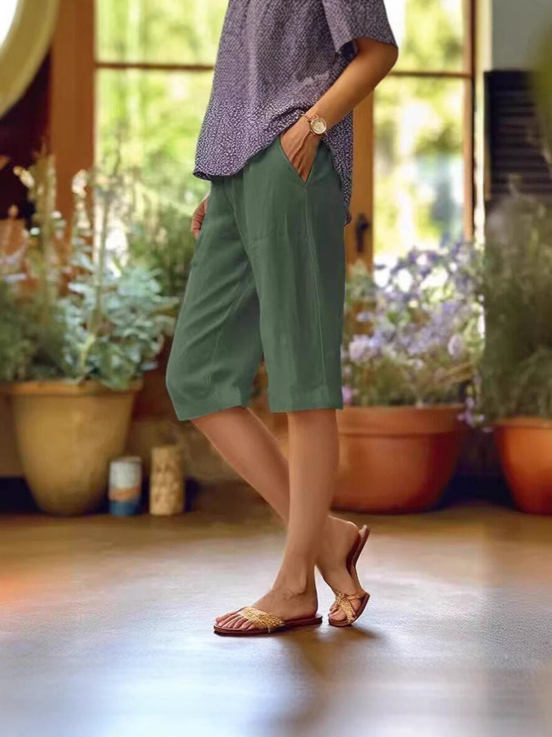 Dames Katoenen Zomershort | Comfortabele Relaxed Fit Met Praktische Zijzakken 3