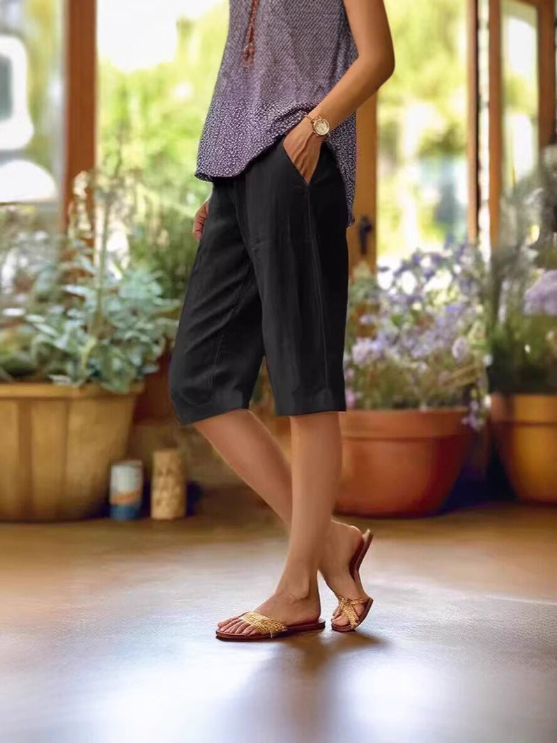 Dames Katoenen Zomershort | Comfortabele Relaxed Fit Met Praktische Zijzakken 4