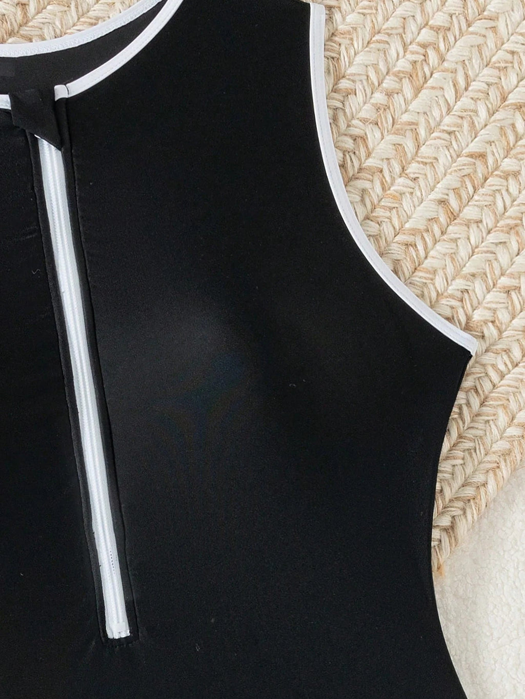 Dames Kleurblok Badpak | Sportief Hoge Halslijn met Rits | Elegant en Comfortabel 6