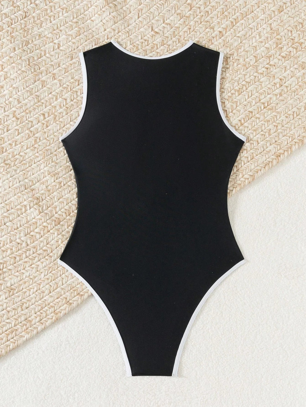 Dames Kleurblok Badpak | Sportief Hoge Halslijn met Rits | Elegant en Comfortabel 8