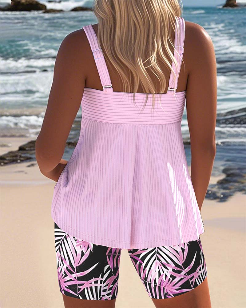 Dames Kleurige Tankini met Print | Comfortabele Buikcontrole Set voor Zomer | Ondersteunend en Figuurverbeterend 3