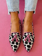 Dames Koeprint Loafers | Puntige Neus Met Kwastjes 0
