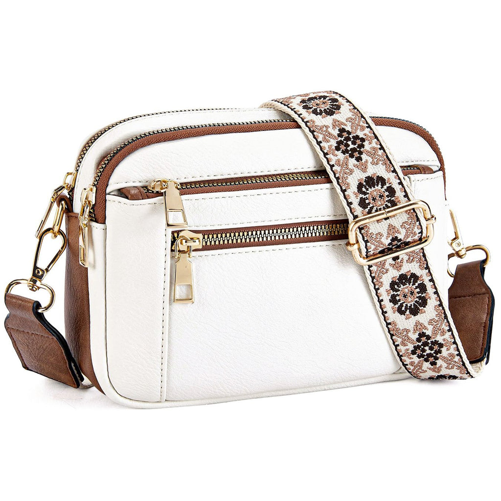 Dames Kunstleer Crossbody Tas | Compact Zwarte Handtas met Verstelbare Schouderband 0
