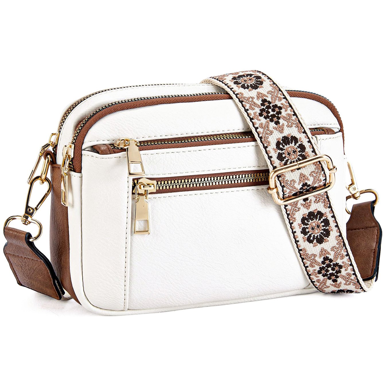 Dames Kunstleer Crossbody Tas | Compact Zwarte Handtas met Verstelbare Schouderband 0