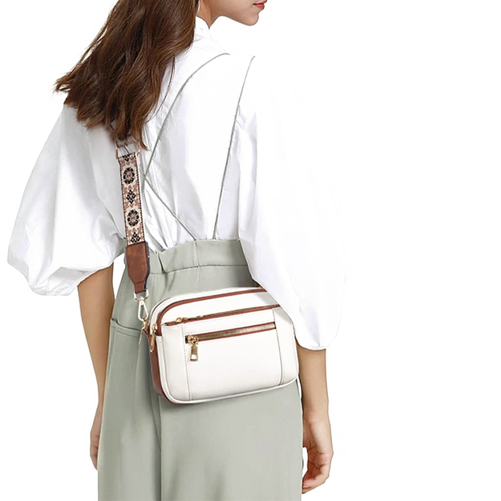 Dames Kunstleer Crossbody Tas | Compact Zwarte Handtas met Verstelbare Schouderband 1