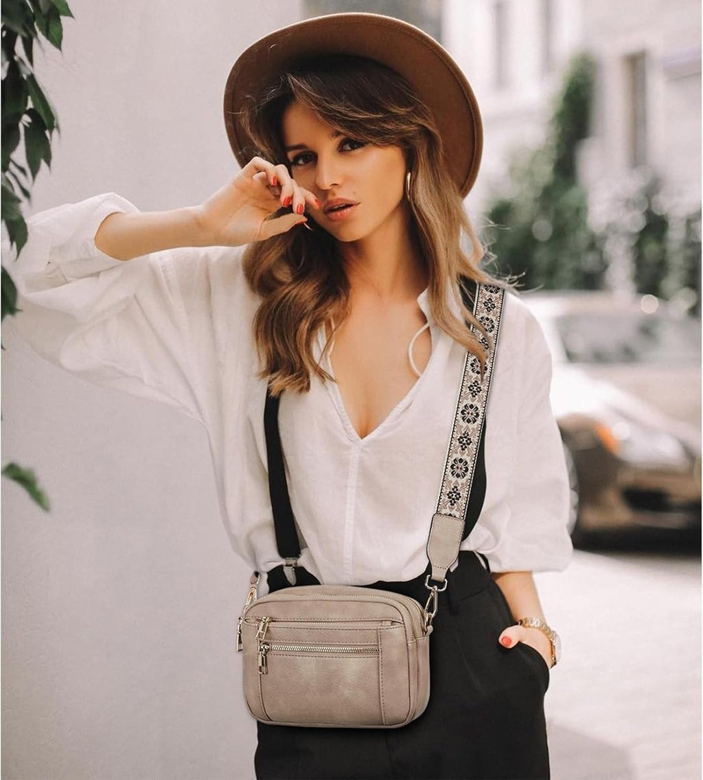 Dames Kunstleer Crossbody Tas | Compact Zwarte Handtas met Verstelbare Schouderband 2
