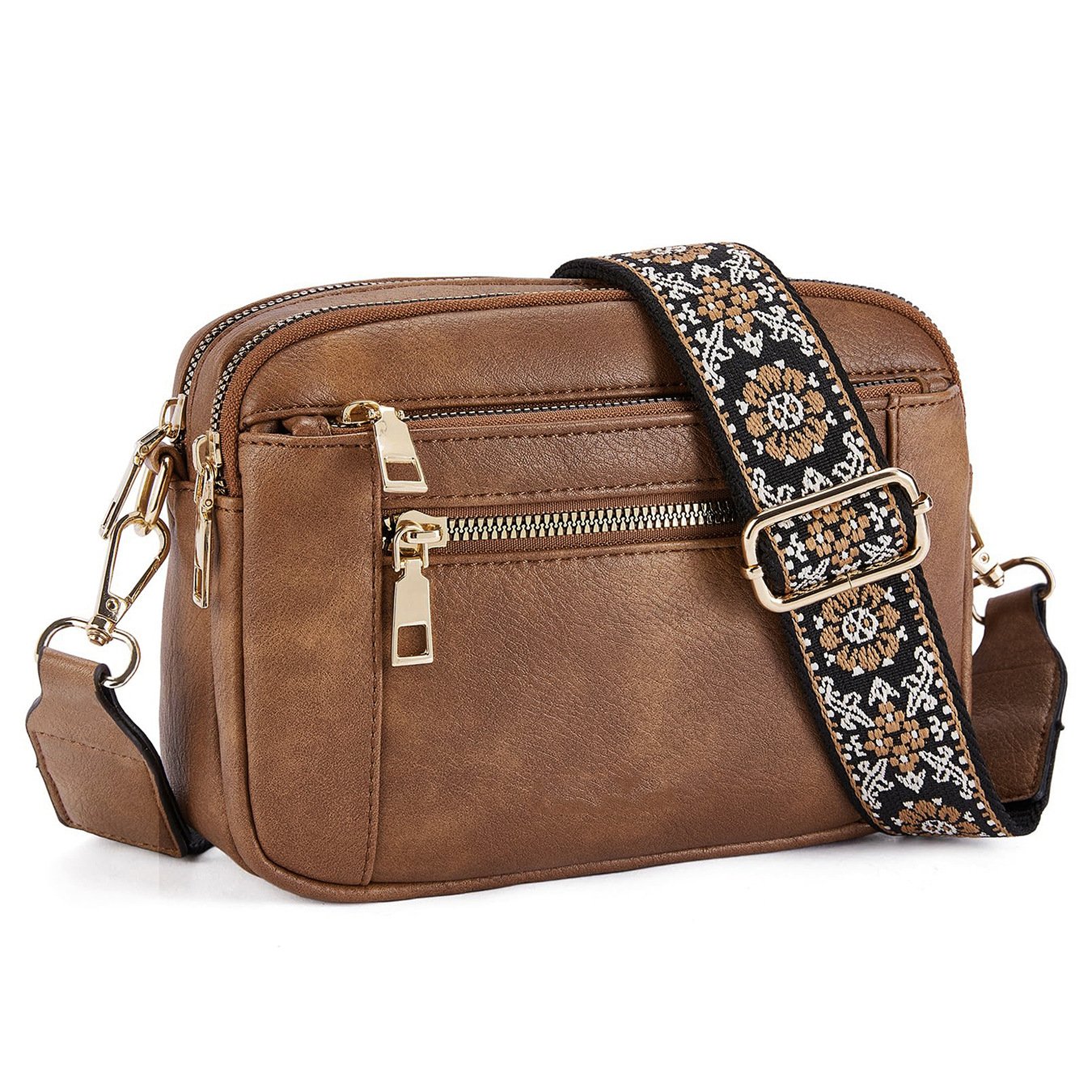 Dames Kunstleer Crossbody Tas | Compact Zwarte Handtas met Verstelbare Schouderband 4